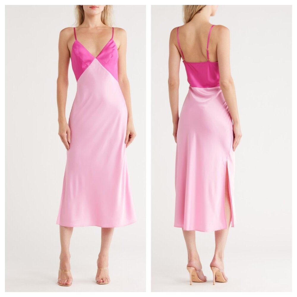 Hutch Two Tone Satin Midi Slipdress